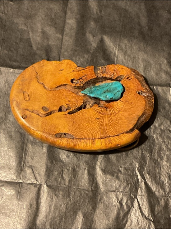 Wooden Handcrafted and Turquoise Belt buckle main image 5
